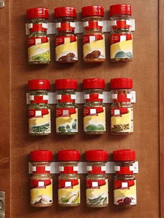 1pc support de stockage d'épices, pince universelle pour pot à épices, organisateur et distributeur pratiques pour réfrigérateur, Geen Vis requise