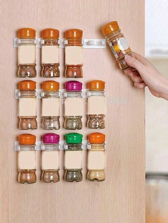 1pc support de stockage d'épices, pince universelle pour pot à épices, organisateur et distributeur pratiques pour réfrigérateur, Geen Vis requise