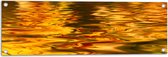 Tuinposter – Gouden Gloed over Rimpelig Water - 90x30 cm Foto op Tuinposter (wanddecoratie voor buiten en binnen)