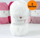 Cotton huit crochet coton blanc (1020) - 5 pelotes de 1 couleur