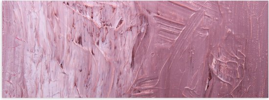 Poster Glanzend – Patroon in Roze Wand - 90x30 cm Foto op Posterpapier met Glanzende Afwerking