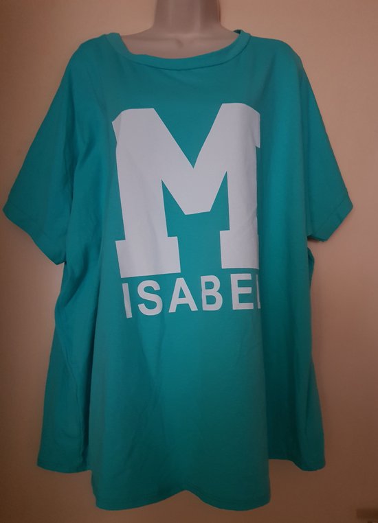 Dames T shirt M Isabel Turqoise One size 42/46