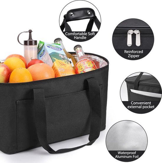 Koeltas Opvouwbare Picknicktas Koeltassen Grote Geïsoleerde Boodschappentas Lunchtas Thermische Tas Geïsoleerde Tas Koelbox voor Reizen/Picknick/Winkelen van KOEL — afbeelding 4