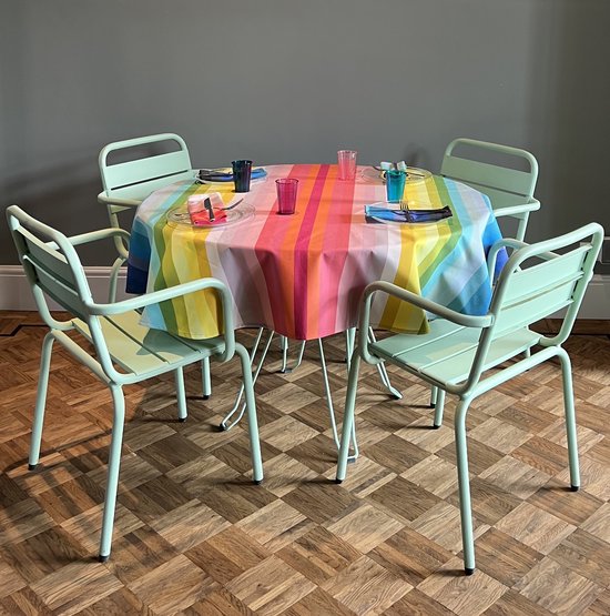 DWCN Rood tafelkleed, rond, 180 cm, vlekbescherming, afwasbaar, waterdicht, voor eetkamer, tuin, feest, bruiloften of thuis
