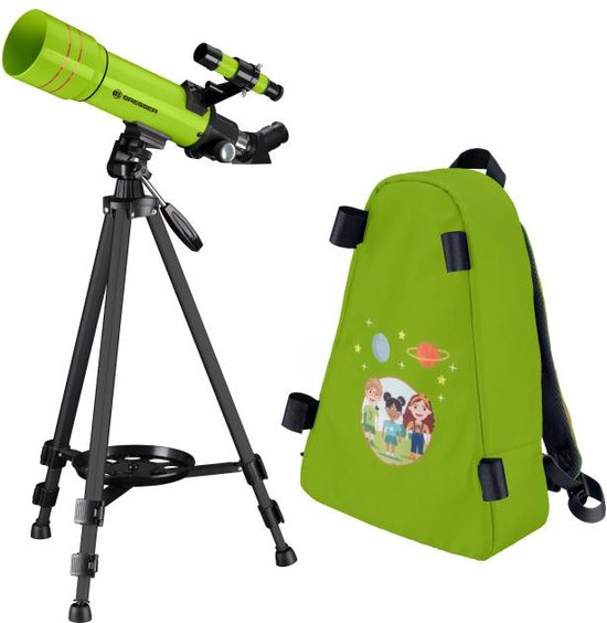 Bresser Junior Telescope - 70/400 - Sterrenkijker voor kinderen - Groen - Met rugtas en accessoires