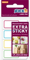 Stick'n Label etiket - Klein formaat - 18x45mm, extra sticky, wit met rand, 4x30 sticky notes