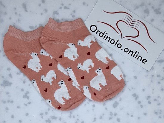 Alpaca-Sokken-Roze-Schattig-Lief-Grappig-Unisex-One size-Verjaardag-Cadeau-Cadeautip-Socks
