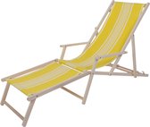 Kleurmeester.nl - Chaise de plage avec accoudoir Maury Anis - Pliable - Bois de hêtre - Tissu d' Plein air | Anthracite / Rouge / Vert / Blauw Rayé