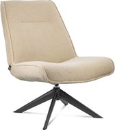 Chaise pivotante sans accoudoir teddy sable - fauteuil tissu mouton - chaise pivotante sable taupe