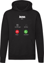 Jezus belt Christelijke Hoodie - god - geloof - religie - kerk - christenen - telefoon - grappig - unisex - trui - sweater - capuchon