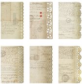 Hobbypapier met lace rand - Script - Vintage papier Old Look - Leuk voor o.a. Bulletjournal, Scrapbook en Kaarten maken