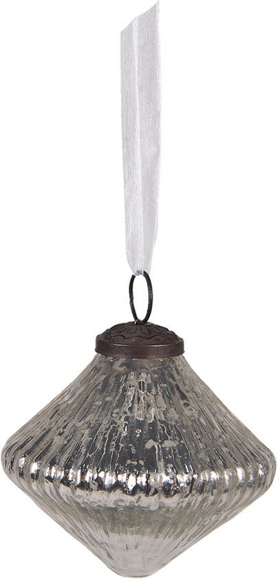 Clayre & Eef Boule de Noël Ø 9 cm Couleur argent Verre