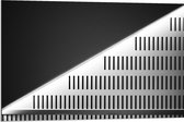 Dibond - Grijze Panelen met Kleine Gleufjes - 90x60 cm Foto op Aluminium (Wanddecoratie van metaal)