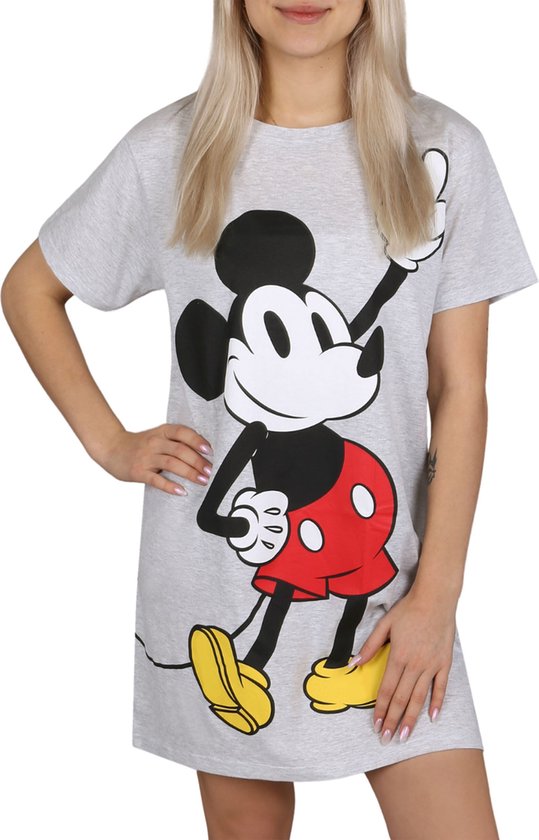 Mickey Mouse Disney - Chemise de nuit femme, T-shirt gris, coton / M | bol