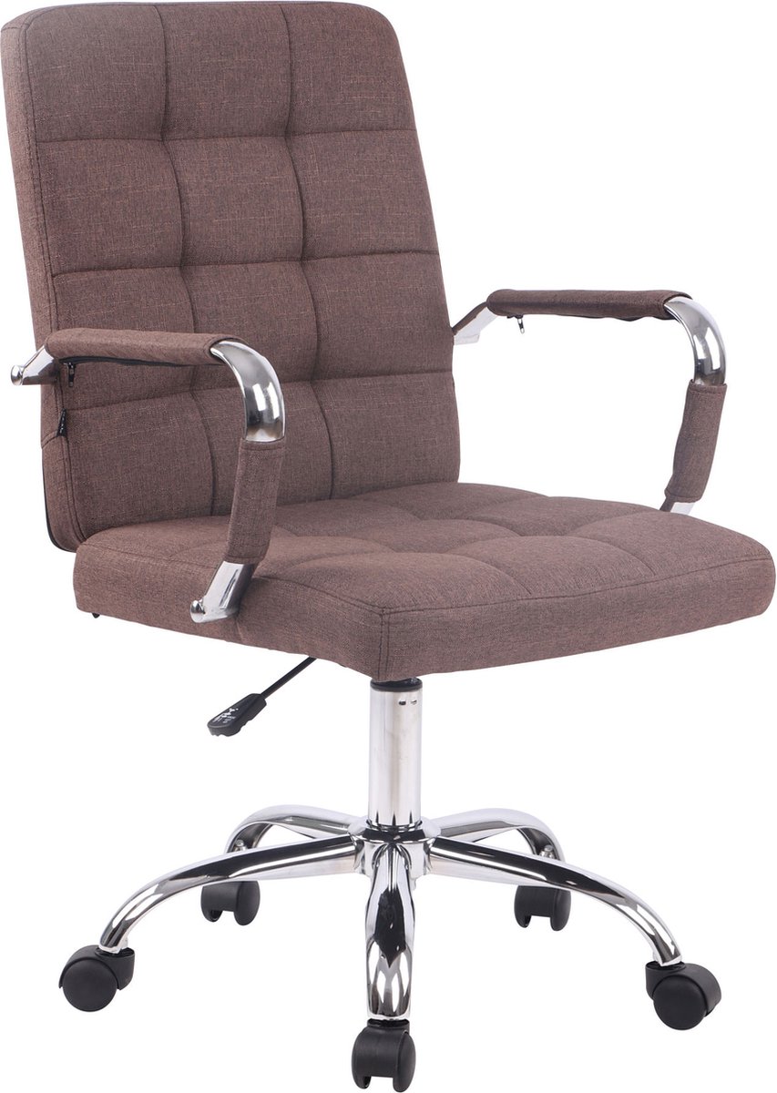 Moderne bureaustoel bruin - Stof - Ergonomische stoel - Office chair - Verstelbaar - Voor volwassenen