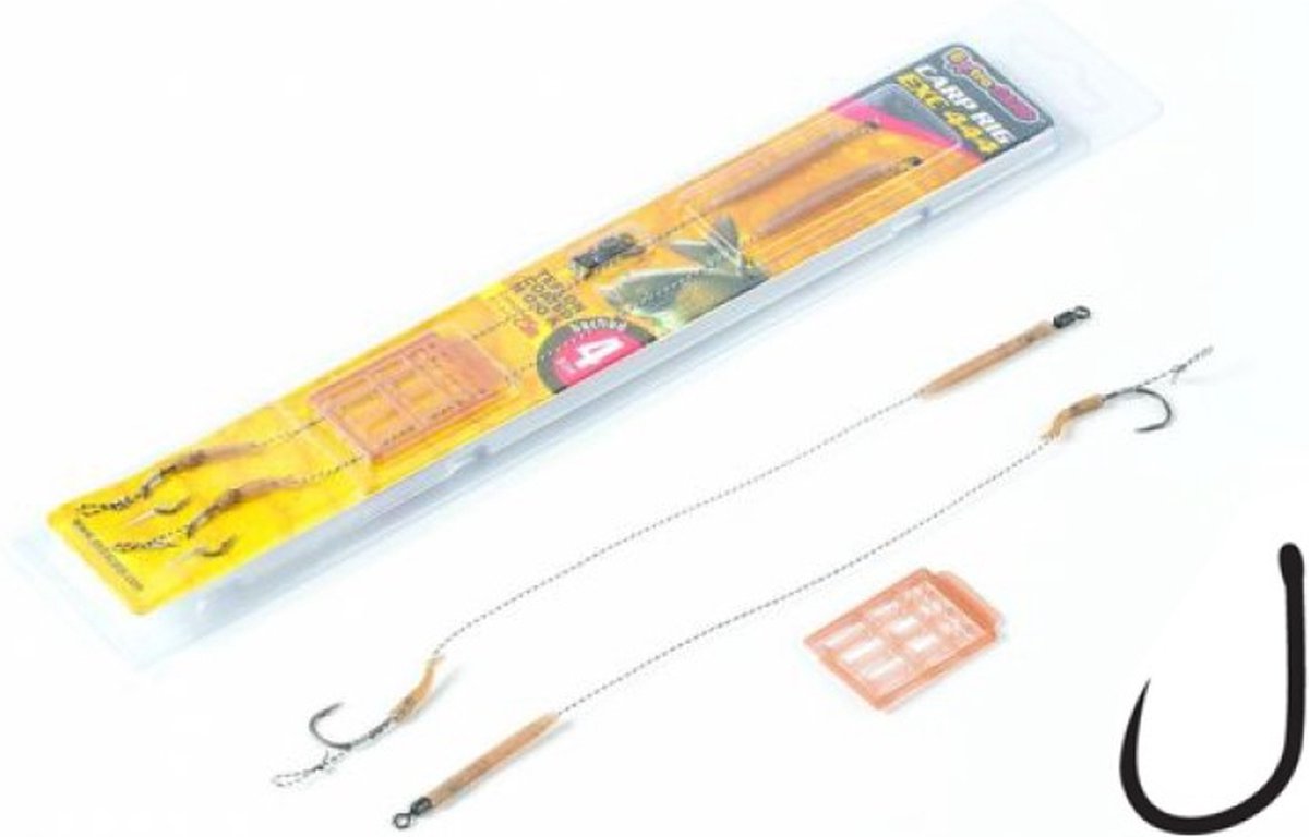EXC Carp Rig 333 BARBLESS - Haakmaat #2 - 25lb - 2 stuks - 20cm - Weerhaakloze Karper Onderlijnen - Karper vissen