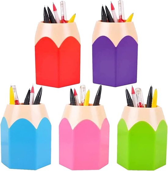 Pennenhouder voor potloden, opbergdoos, 5 stuks, van kunststof,  kantooraccessoires,... | bol.com