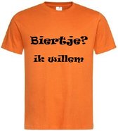 Grappig T-shirt - ik willem - koningsdag - biertje - wijntje - feestje - maat L