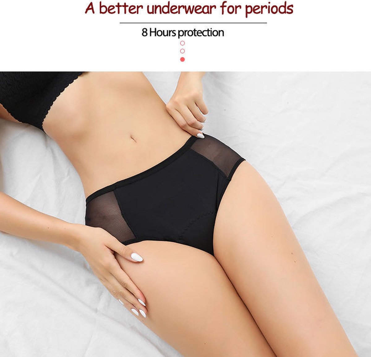 JMKA Menstruatie ondergoed- menstruatie- menstruatie onderbroekje - menstruatieondergoed - slip - maat L