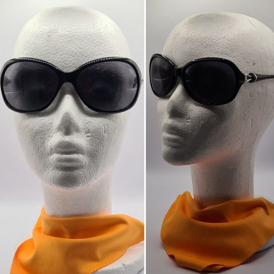 Dames zonnebril gepolariseerd / zwarte bril met harde en zachte brillenkokers en doekje - UV400 cat 3 - bril met brillenkoker / grijze glas - PZ2306 Aland optiek van DAM — afbeelding 5