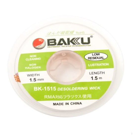 Baku BAKU BK-1515 Desoldering Wick is een gereedschap om soldeer te verwijderen