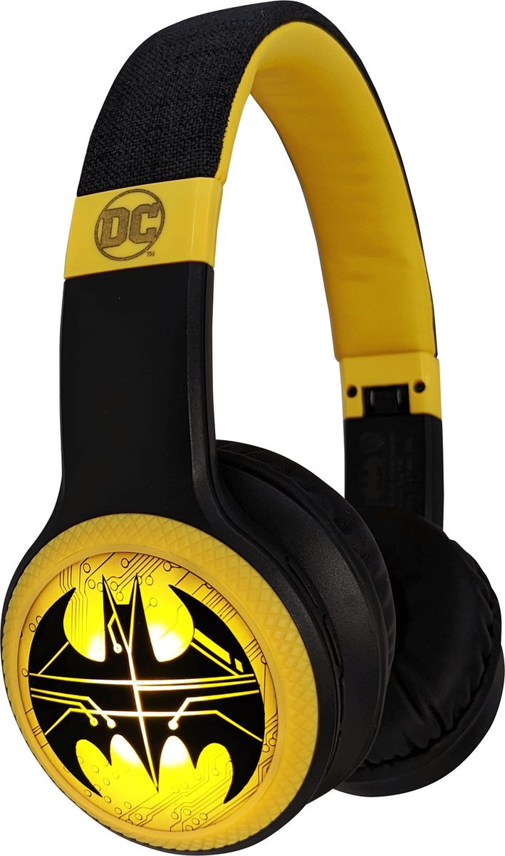 Batman - Light Up - Bluetooth koptelefoon - met lichteffecten - met microfoon - inklapbaar