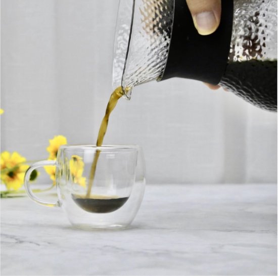 Kreek rijk aankleden Glasrijk® dubbelwandige espresso glazen - 80 ml - 4 stuks - Espresso kopjes  - Espresso... | bol.com