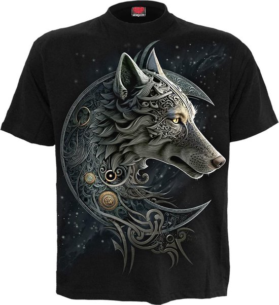 Spiral Heren Tshirt Celtic Wolf Zwart