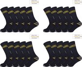 20 PACK Werksokken | Katoen | Maat 39-42 | Zwart | Anti-Slip | Sokken Heren | Sokken Dames |