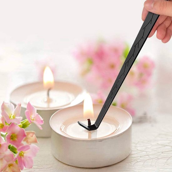 MUNGHOK Kaarsenaccessoires, set 4-in-1, kaarsenblusserset, zwart