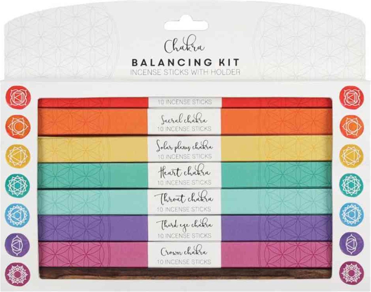 Cadeau set - Chakra Wierookstokjes - Met wierookhouder - Kado - Kerst - Verjaardag - Zen