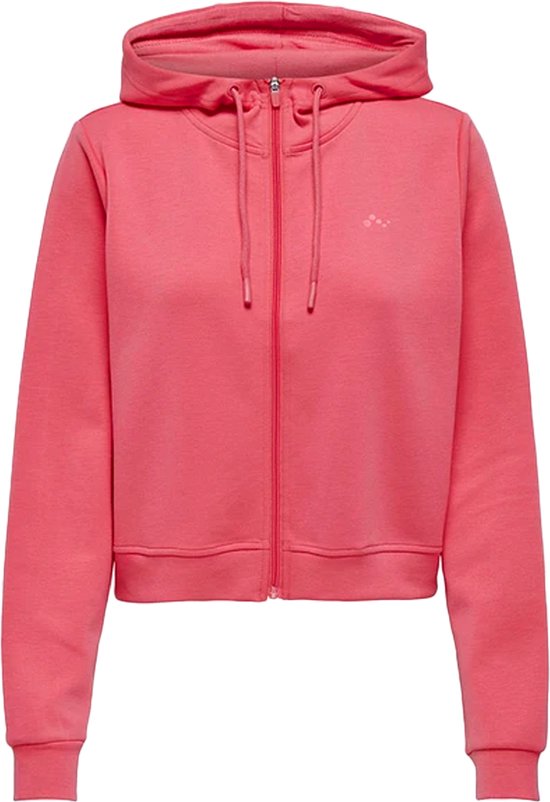 Only play lounge short zip hoody sweat in de kleur roze.