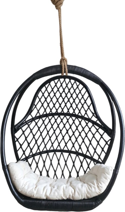 Vita5 Macramé Hangstoel - Voor Binnen en Buiten - Zonder Standaard - Incl. Kussen