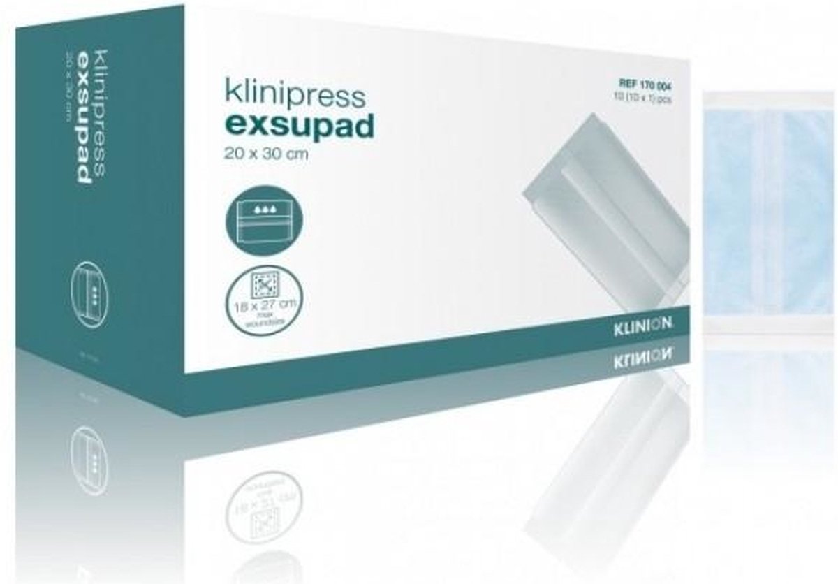 Goedkoopste Klinion Exsupad zwaar absorberend wondverband steriel 20x30cm (10 stuks) Klinion