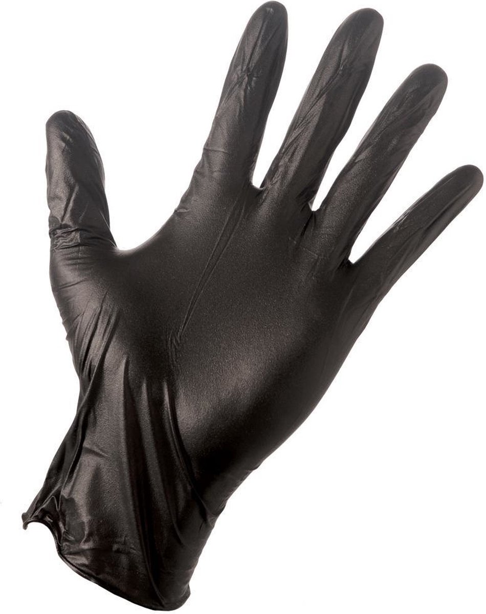 Goedkoopste Romed nitril handschoenen zwart - maat M - 100 stuks