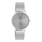 OOZOO Vintage series - zilverkleurige horloge met zilverkleurige metalen mesh armband - C9939 - Ø32