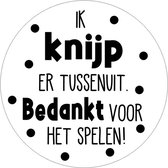 20x Sluitsticker Ik Knijp er tussenuit - zwart wit - 40 mm - Verjaardags sticker - Sluitzegel - Sticker Verjaardag jongens meisjes - Uitdelen - Knijp fruit - Cadeau's Kado's - Glossy - Sluitzegel - Wensetiket - Uitdelen - Jarig - Trakteren - Hoera