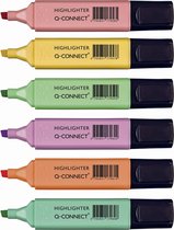Q-CONNECT markeerstift pastel, geassorteerde kleuren, pak van 6 stuks 60 stuks