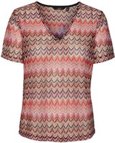 Vero Moda T-shirt Vmdicte Ss V-neck Top Jrs 10288256 Bittersweet/bonbon Dames Maat - S