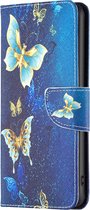 Goud blauw vinder agenda wallet book case hoesje - telefoonhoesje geschikt voor Samsung Galaxy A14