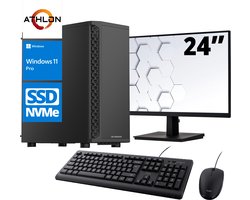 ScreenON - Office Set - X100125 - (OfficePC.X100125 + 24 Inch Monitor + Toetsenbord + Muis) + WiFi & Bluetooth
