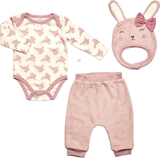 Ensemble de vêtements pour Bébé 3 pièces - Lapin Pink - Taille 68