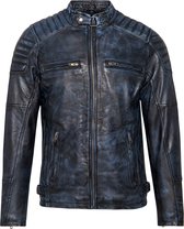 Blouson en cuir d'agneau homme Biker Ralph Denim -2XL