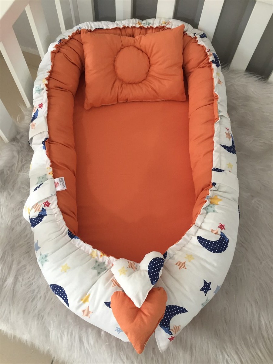 Bol.com SNS Baby - Babynestje en Hoofdkussen - Organische Katoen - Antibacterieel Babynestje - Anti-Allergisch Babynestje - Comb... aanbieding