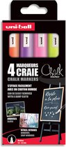 Uni-ball - Chalk PWE-5M - krijtmarker - medium punt - fluor kleuren - set 4 stuks