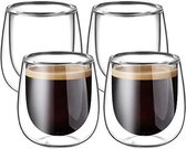Dubbelwandige latte macchiato-glazen, koffieglas, theeglazen - mokkakopjes , Koffiekopjes , espressokopjes - kopjes - Cappuccino kopjes 4*100ml