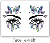 Festival Diamant Face Jewels (Blauw/Paars/Zilver) [Dots Strass Steentjes met zelfklevend Plaklaag - Sticker Diamantjes voor Lichaam en Gezicht - Festival tattoo set outfit diamand glitter - Juwelen Face Glitterstiften tattoos kinderen]