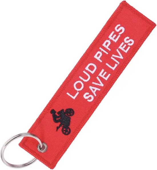 Motorsleutelhanger - Keychain - LOUD PIPES SAVE LIFES - Sleutelhanger - Rood