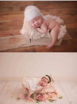 Babymat Zachte katoenen fotografische quilt Crib Photo Props Pasgeboren fotografie 37x160cm - Beige