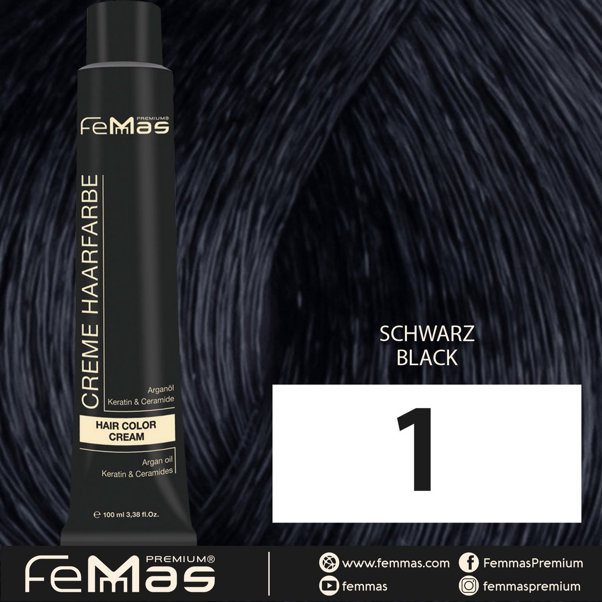Femmas (1) - Haarverf - Zwart - 100ml